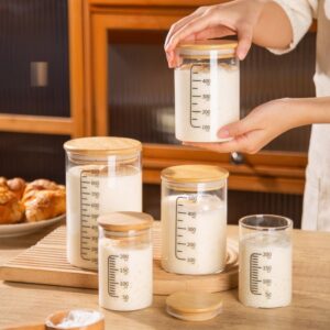 Airtight Glass Pantry Storage Jars Wooden Lids