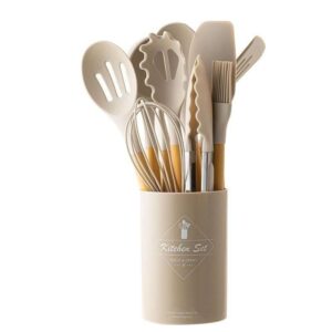 Silicone and Wood Cooking Utensil Set